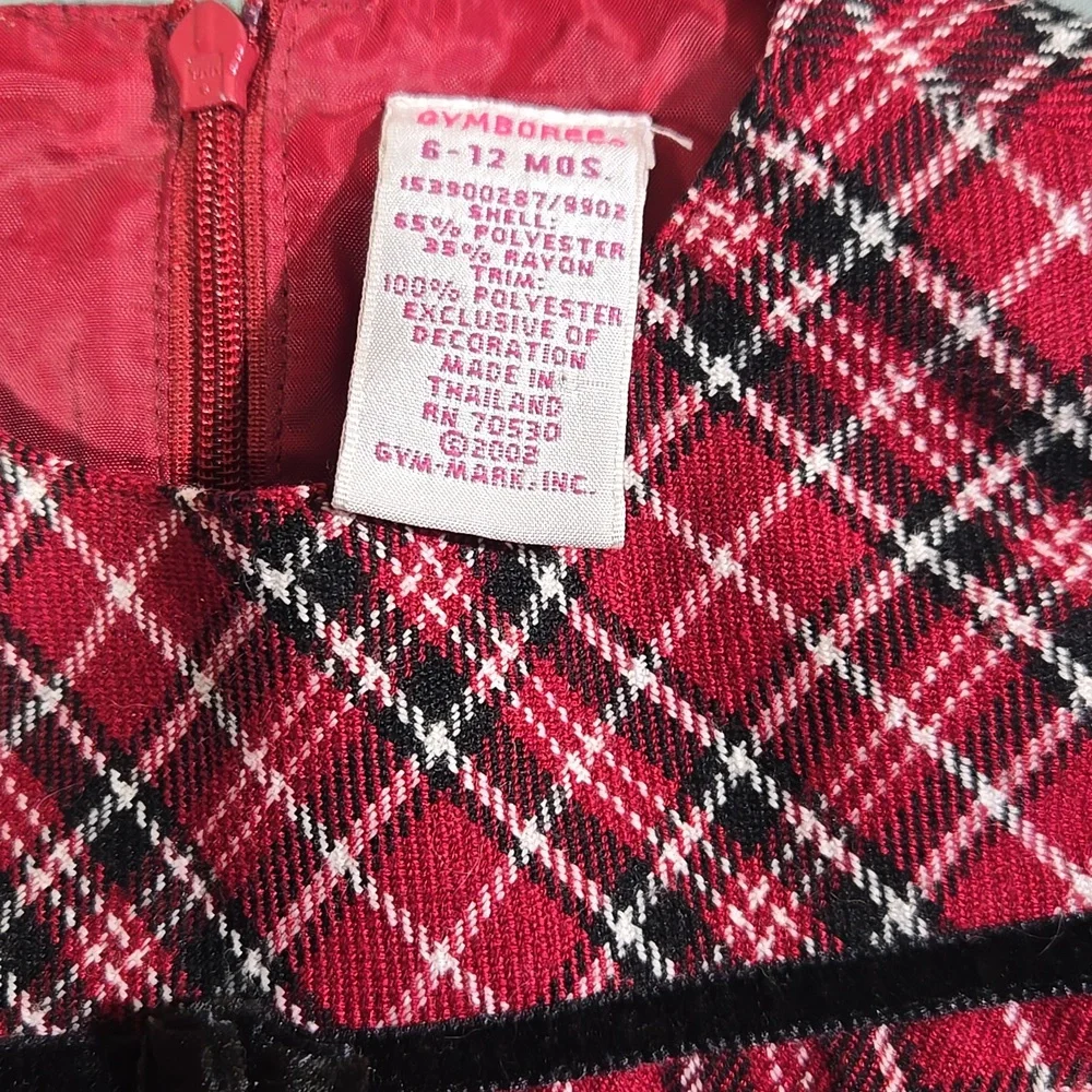 Gymboree Baby Girl 6-12 Months Red and Black Plaid Dress